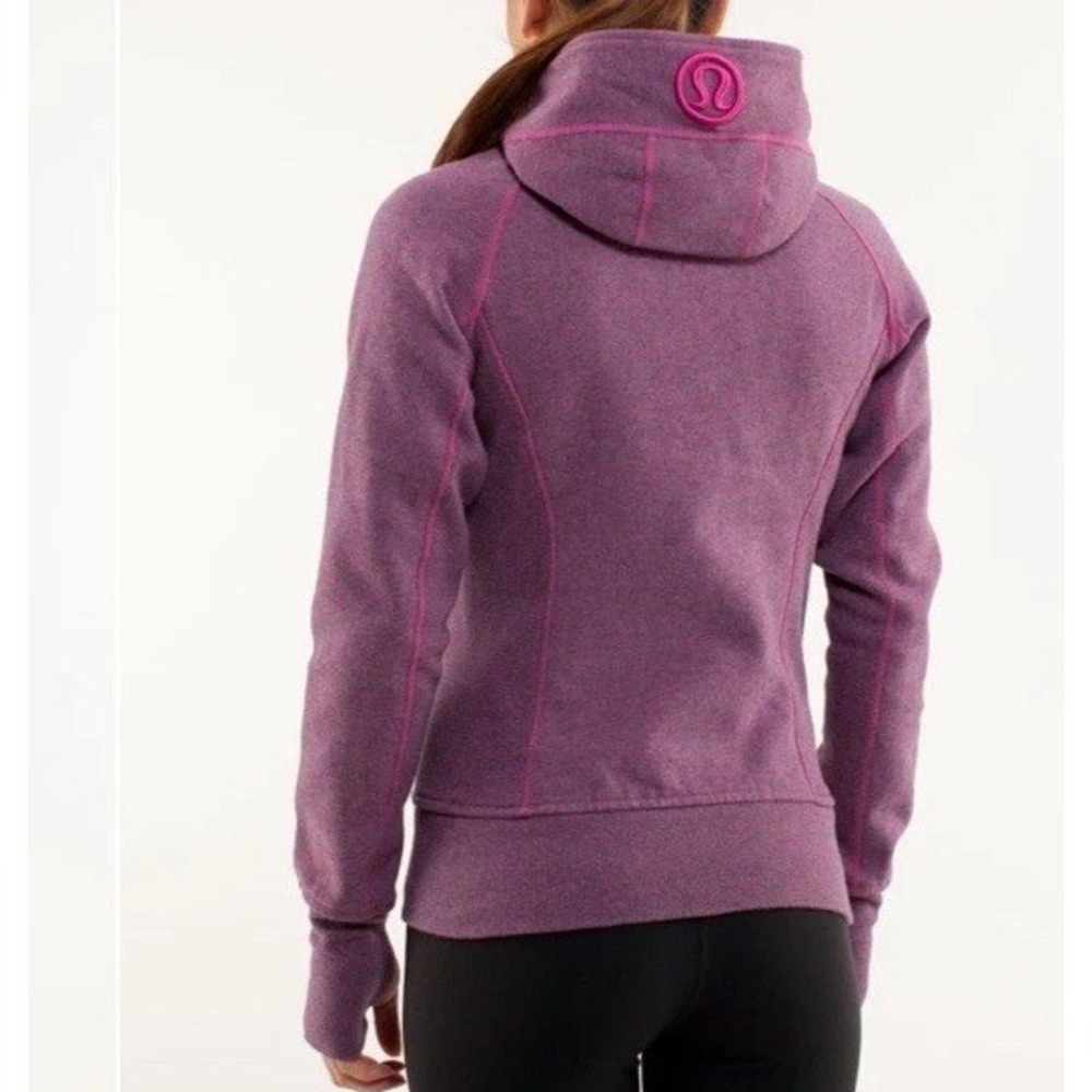 Lululemon Scuba Stripes Hoodie 6 Full Zip Thumbholes Fleece Purple - Picture 3 of 11